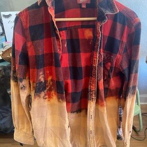 Boutique bleached flannel button down